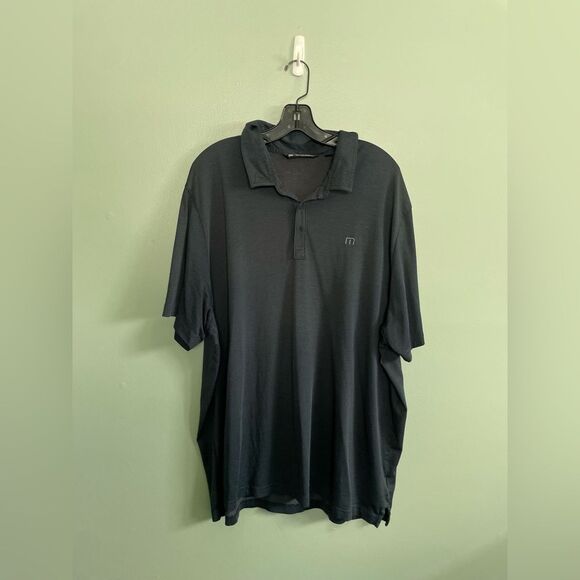 Travis Mathew Zinnia Black Polo Shirt Short-Sleeved Pima Cotton Blend Sz 3XL - Picture 1 of 5